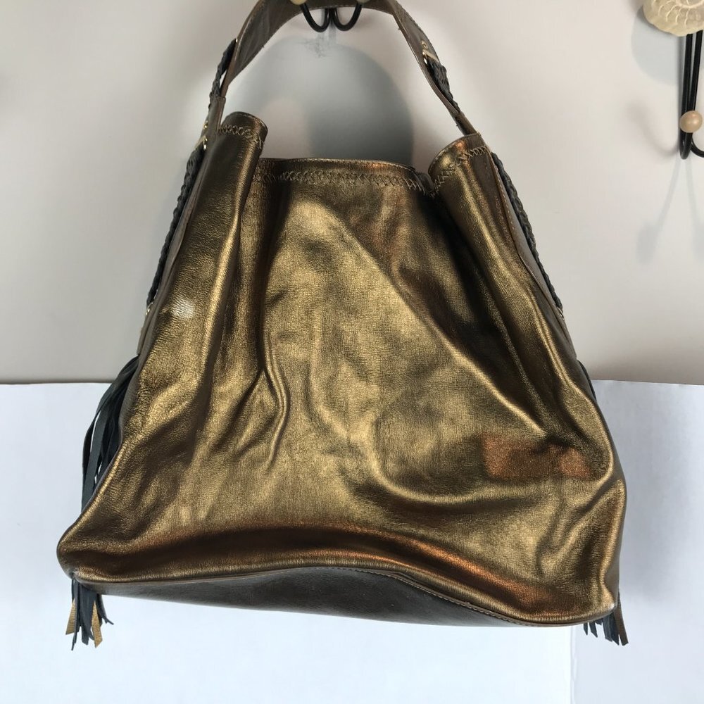 Cole Haan Gold Metallic Leather Shoulder/Satchel